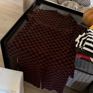 Brown and Black Checkered matching set